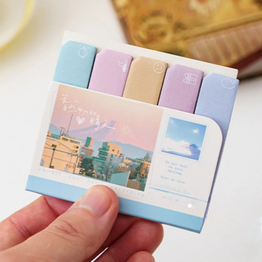 150 Sheets Creative Memo Pads Colorful Index Self-Adhesive Stickers Posted It Sticky Note Pads Office Supplies School Stationery