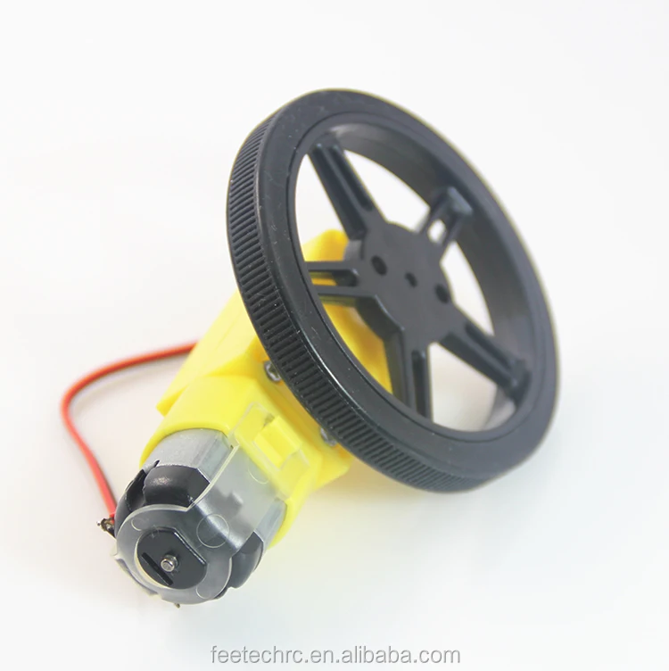 Gear Motor TT Motor + Roda untuk Robot Mobil Pintar Motor DC + Roda Pendukung
