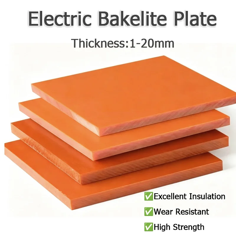 Orange Red Electrical Bakelite Plate Insulated Board Insulation Phenolic Resin Sheet Temperature Resistant Thickness 1-20mm