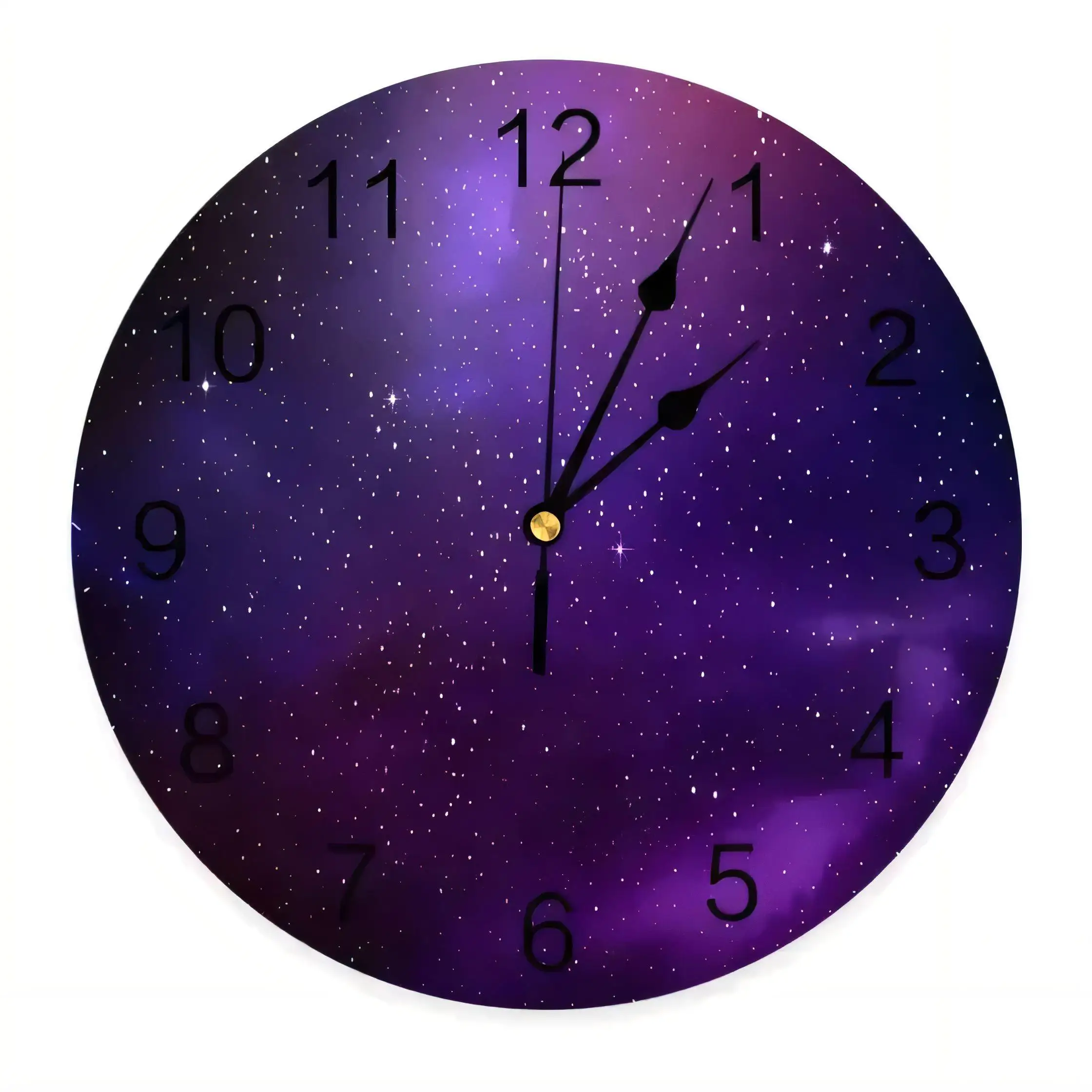 Wall Clock  Silent Non Ticking Battery Operated Modern Cosmic Decor for Home Office Bedroom