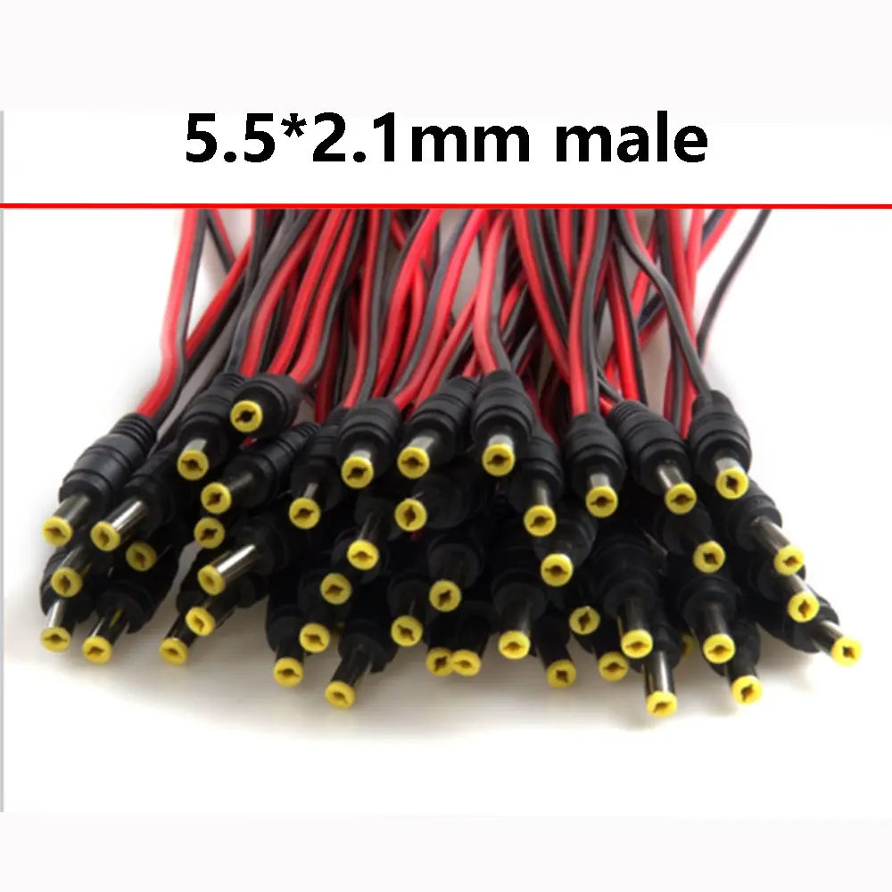 12V pure copper connecting wire DC male and female head 5.5 * 2.1 Monitoring camera power head DC wire connector 0.5 flat