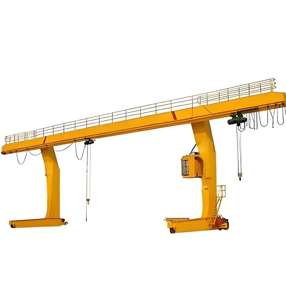 Mobile double hook gantry crane 10 20 32 tons customizable price L-type remote control single beam gantry crane