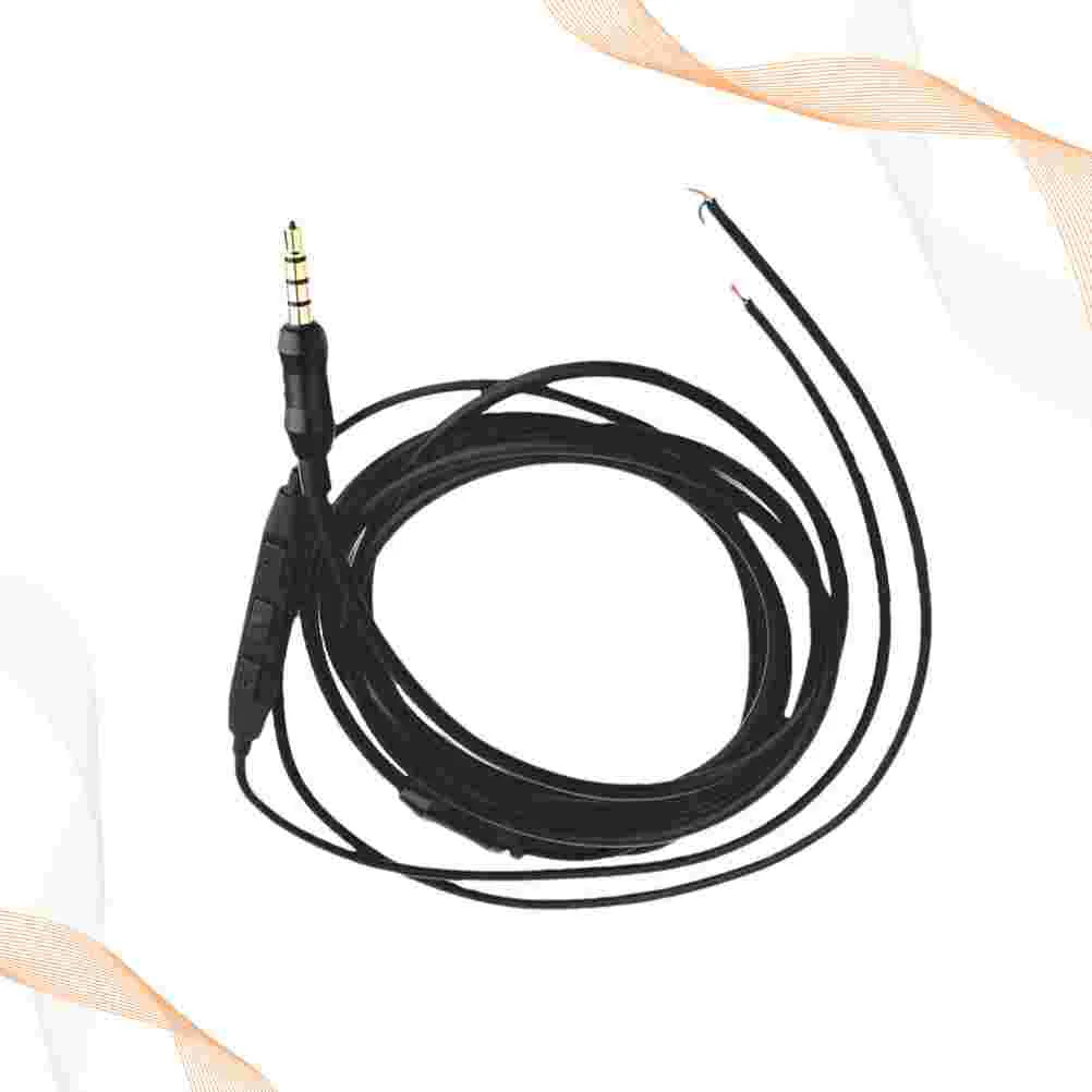 1Pc DIY 15M Semi-finished Headphone Wire with Volume Control Function Headphone Cable Compatible for iPhone Phone