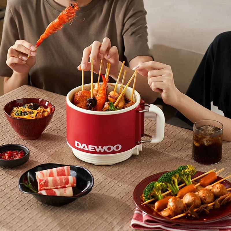 ماكينة طهي كهربائية صغيرة غير لاصقة متعددة الوظائف طباخ منزلي وعاء طبخ كهربائي 1.6L وعاء تسخين كهربائي طباخ المعكرونة