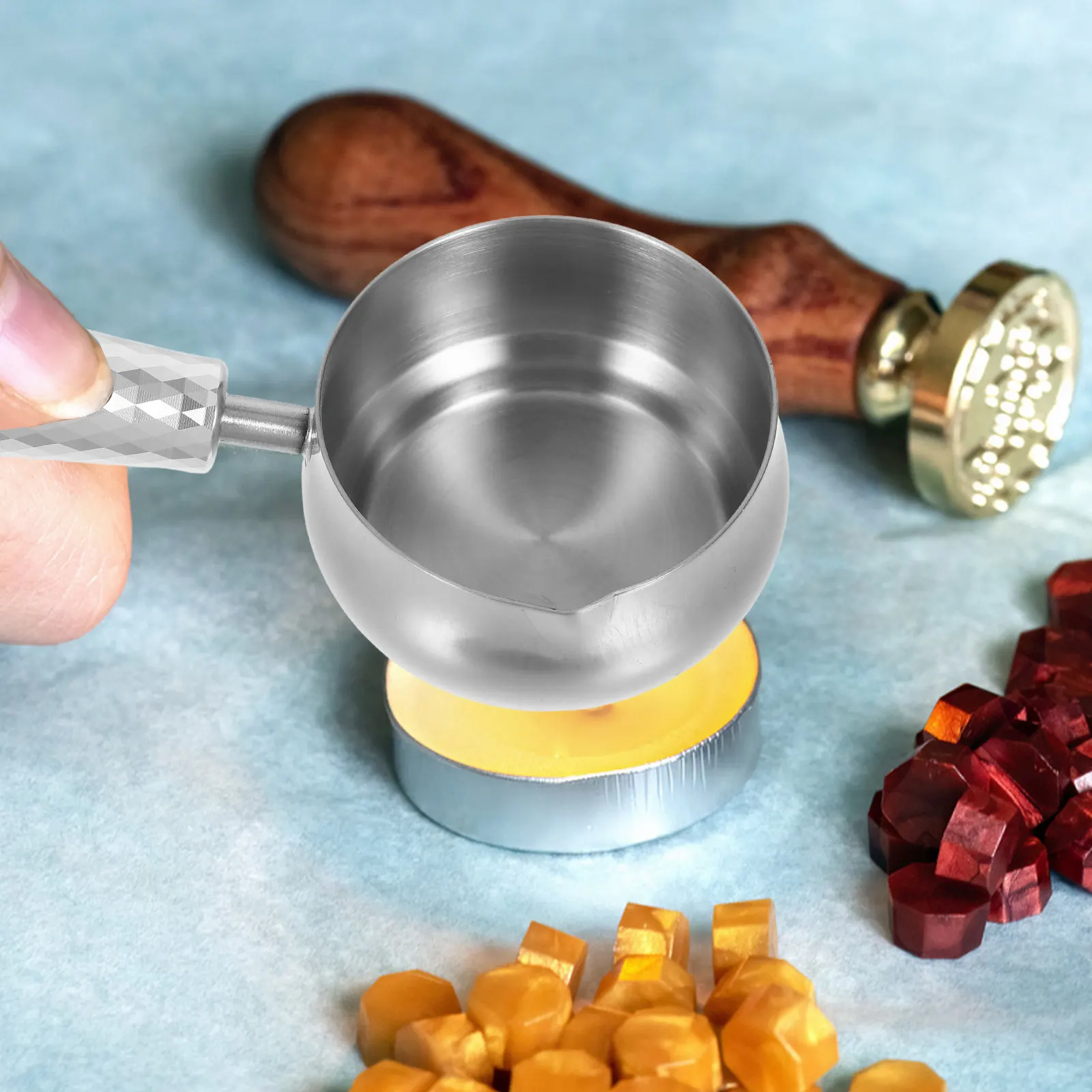 60ml Sealing Wax Melting Spoon Stainless Steel Durable Practical Tool for Wax Seal Stamp DIY Seal Tool Spoon for Stamp