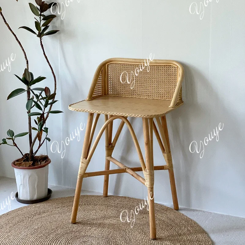 J Nordic Small Vanity Table Portable Rattan Minimalist Unique Makeup Desk Dressers Seating Corner Coiffeuse De Chambre Furniture