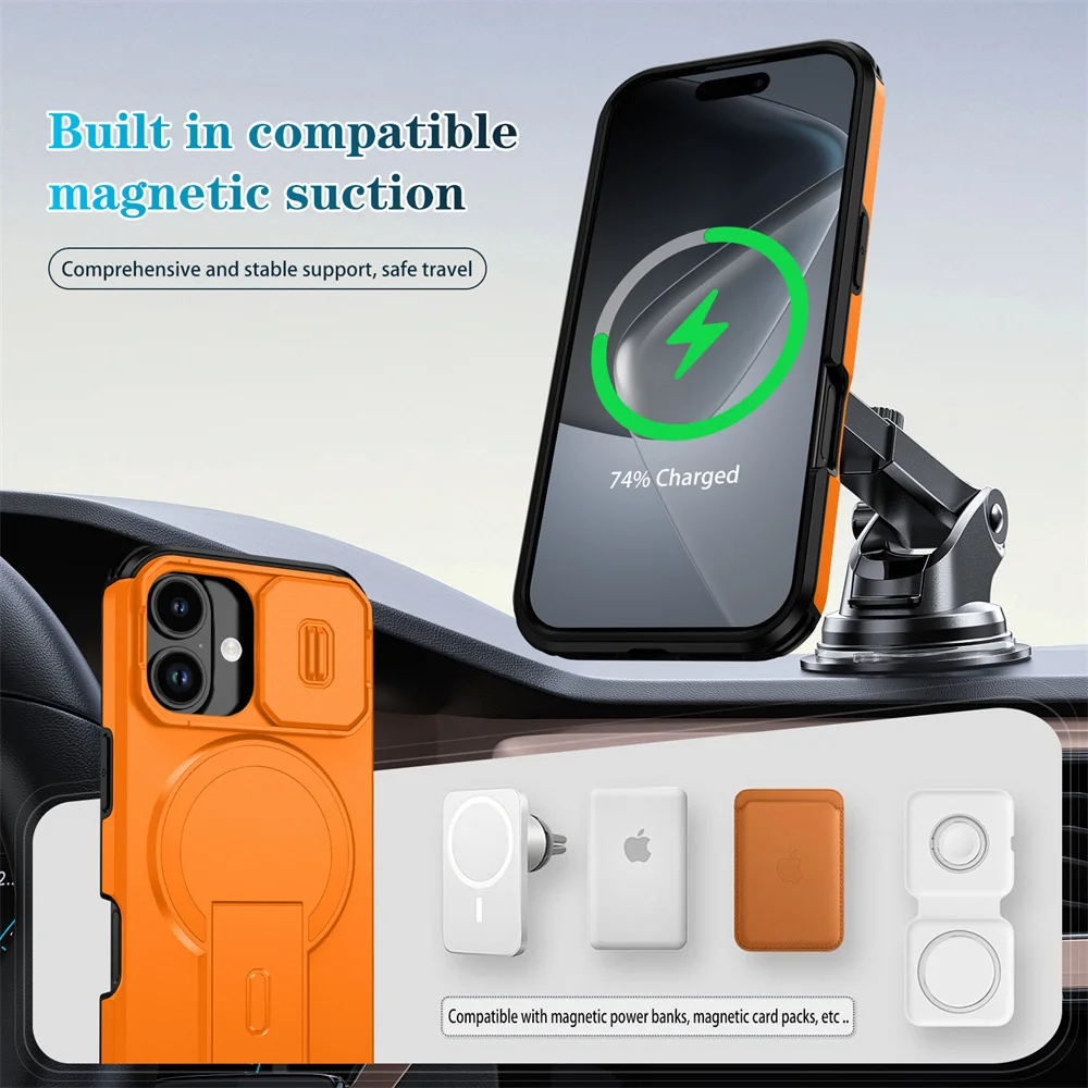 Shockproof Foldable Magnetic Stand Phone Case For iPhone 18 17 16 15 14 13 12 11 Pro Max Air 16E Full Body Lens Protection Cover