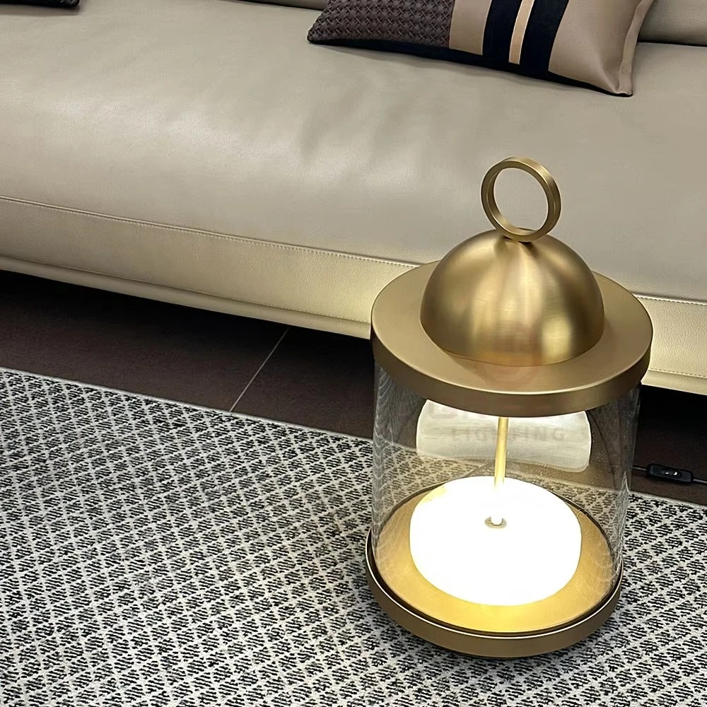 Modern LED wood metal floor lamp, antique French design, suitable for living room, bedroom, sofa, creating a sunset atmosphere