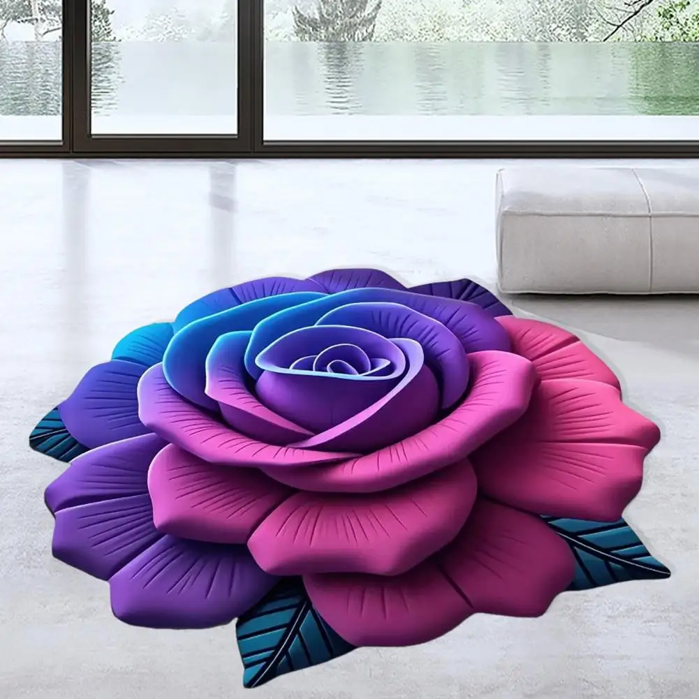 Anti-slip Bathroom Rug Diatomaceous Earth Bath Mat with 3d Peony Pattern Quick Dry Floor Mat Non-slip Backing Bathroom for Home