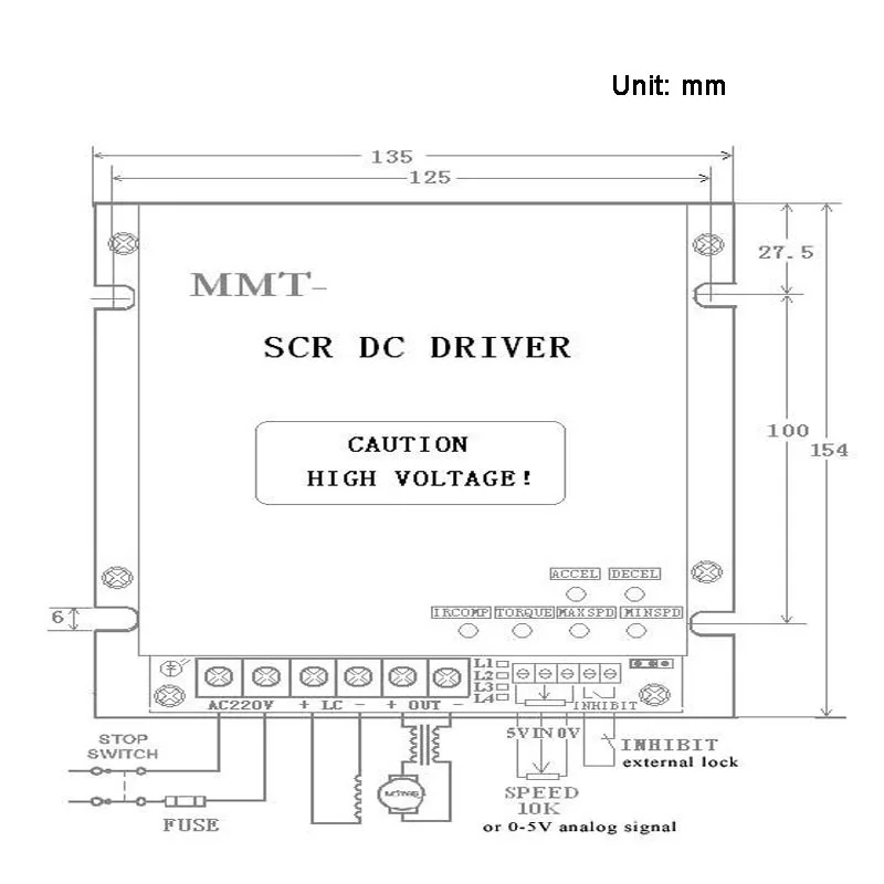 Imagem -02 - Controlador de Motor dc de Alta Potência 180v dc 220vdc 3000w 35a Controlador de Velocidade de Motor dc para Motor pm Motor Excitado Separado Grande Corrente