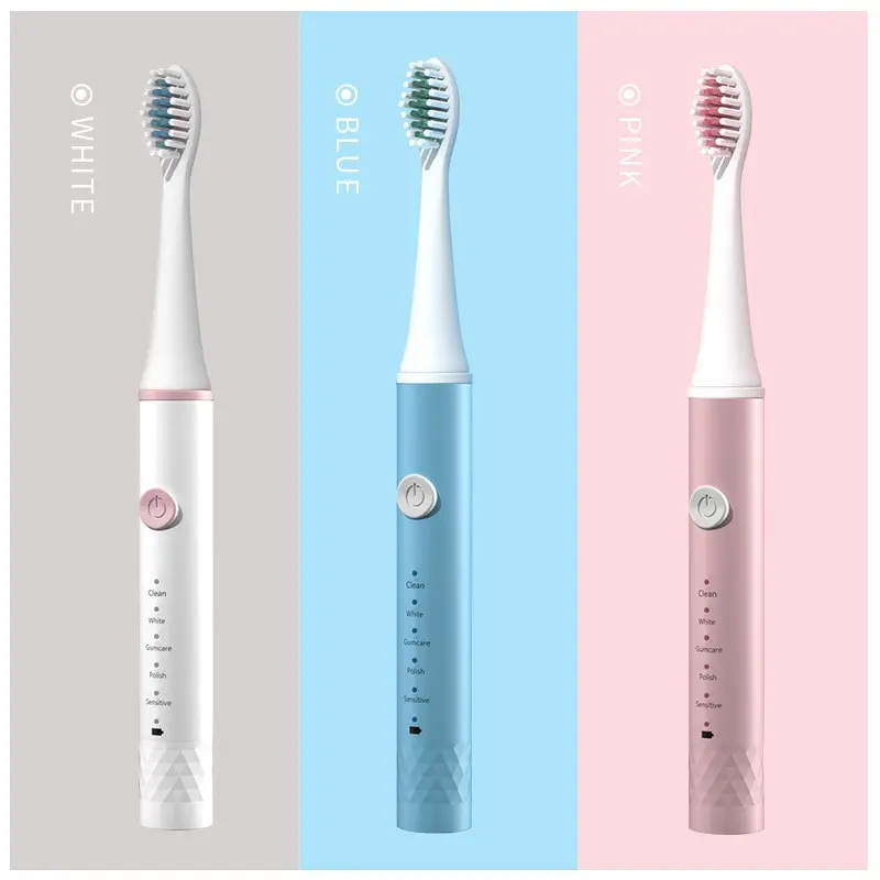 Jianpai Adult Blue Pink Sonic Electric Toothbrush Adult 5-gear Mode USB Charging IPX7 Waterproof Sonic Electric Toothbrush image 3