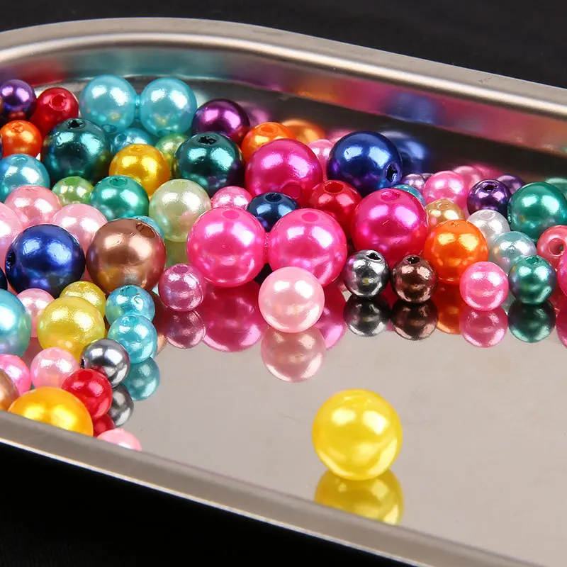 90/500pcs 6/8/10mm AB Color Acrylic Beads Round Loose Spacer Beads for Jewelry Making DIY Handmade Necklace Bracelet Accessories