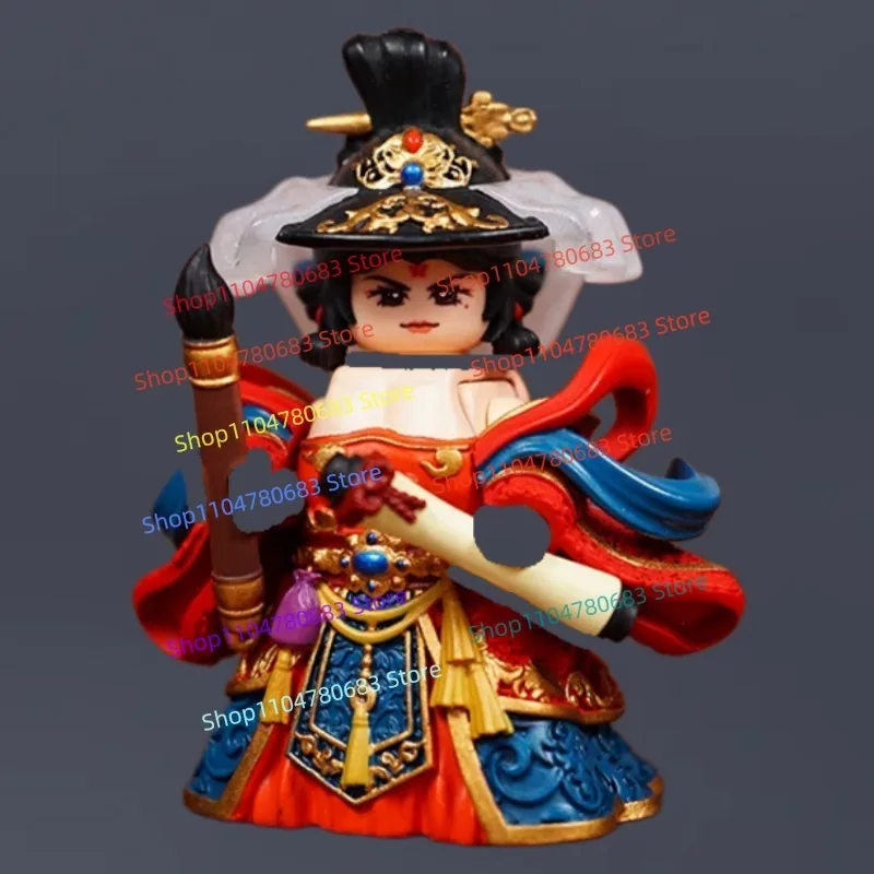 MOC Mini Buildable Figure,Ancient Red Robe Female Warrior with Anime Armor Accessories,Display Ornament,Trendy Collectible  Gift