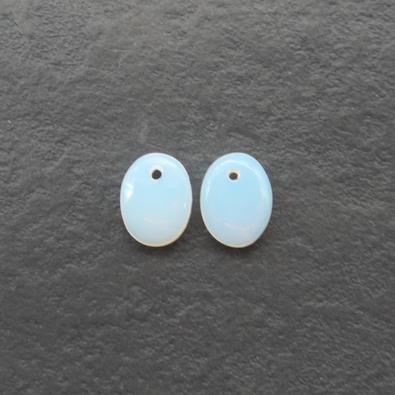 2PCS Natural Blue Opalite Oval Gemstone Luminous Sky-Blue Components for DIY Handmade Jewelry And Artisanal Crafts 10x8x3mm-0.8g