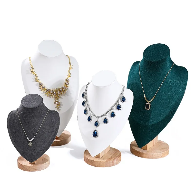 القلائد المطاطية حامل فاخر قلادة تخزين حامل المعارض عداد عرض المجوهرات الرف لوازم منظم المجوهرات