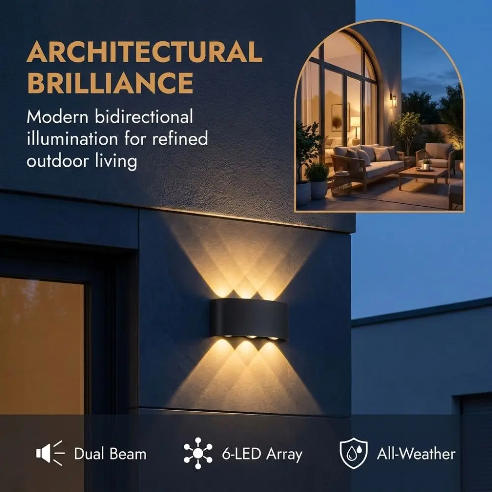 Aluminum Material Outdoor LED Wall Light AC100-260V Voltage 6W Power LED Patch Light 6 LEDs Waterproof Design