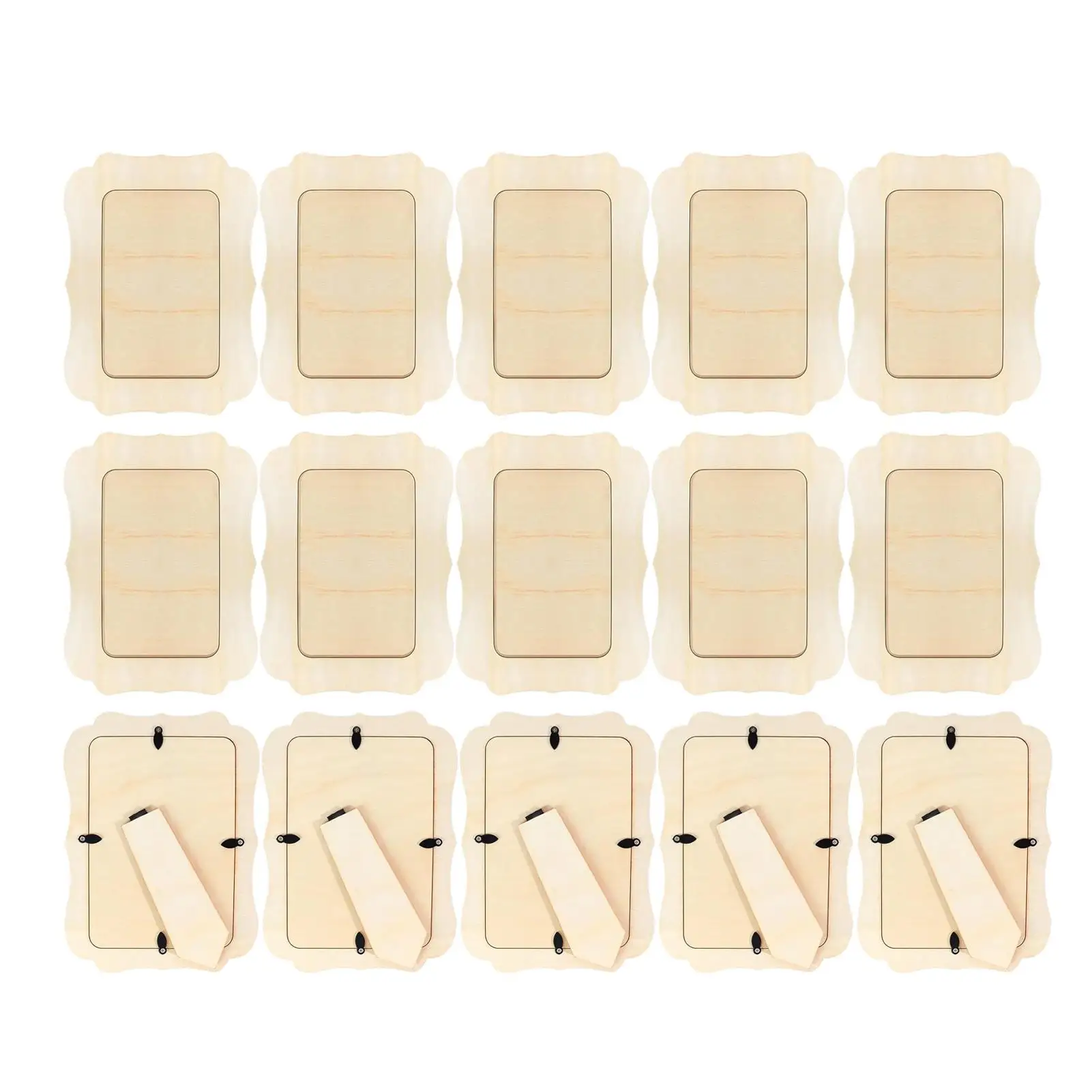 15pcs Wooden Craft Photo Frame 4x6 Inch DIY Vintage Standing Photo Frame Children's Photo Frame Unpainted Hand Graffiti Frame