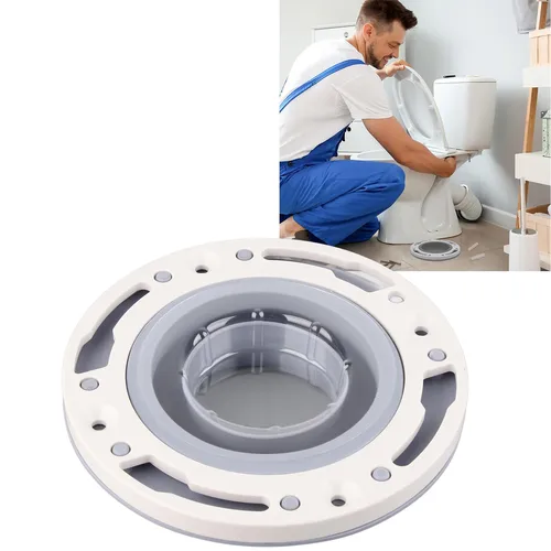 Imagen 2 del producto Brida de inodoro de silicona y ABS, Kit de reparación de brida de inodoro Universal gris, repuesto para tubería de residuos especial de 4 pulgadas, 5 pulgadas y 3 pulgadas