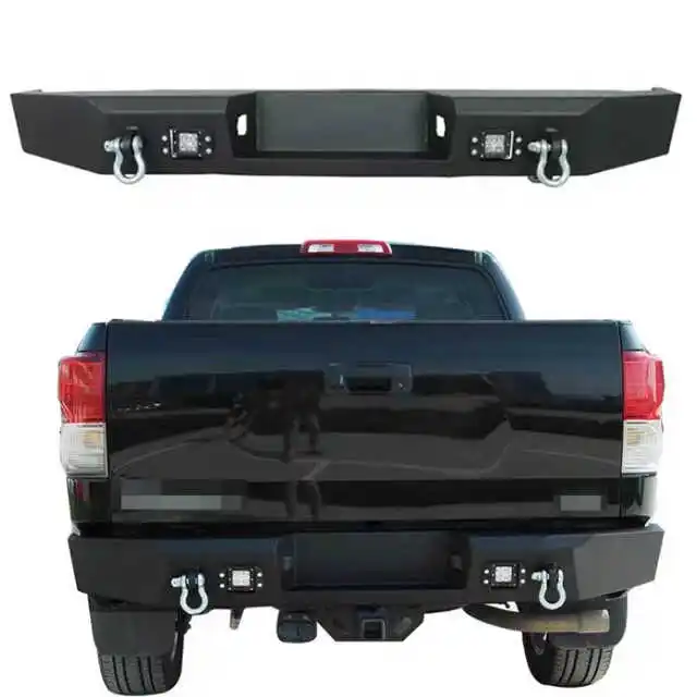 

Newest 4x4 Off-Road Accessories Steel Rear Bumper With LED Aftermarket Black Rear Bumper Guard For Tundra 2014-2019