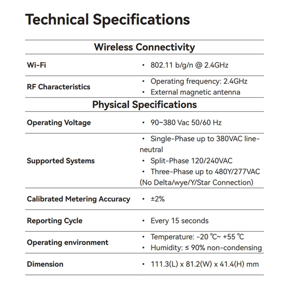 

Tuya Smart Life WIFI Three-Phase Four-Wire Power Meter With 200A Main CT And 50A Sub CT Real-Time Power Monitor/Solar