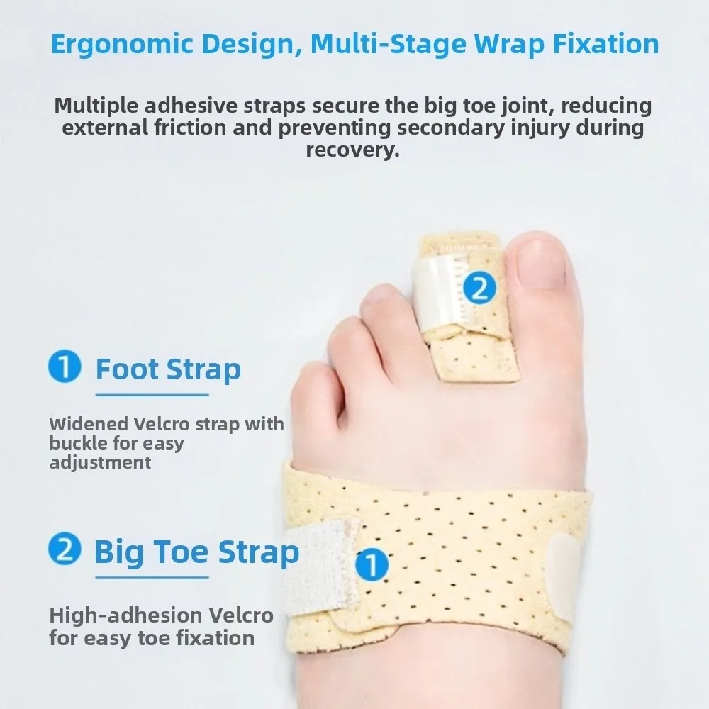 Adjustable Bunion Corrector Band Metal Reinforcement Soft Big Toe Straightener Joint Support Toe Valgus Foot Correction Brace