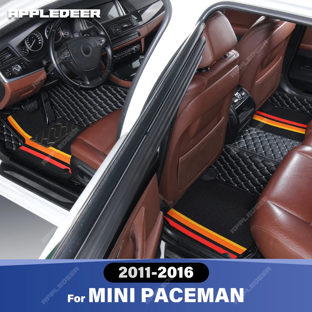 For MINI PACEMAN 2011-2016 Double Layer Car Floor Mats Custom Auto Carpet Cover Interior Accessories