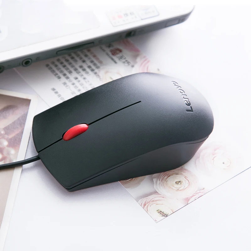 เมาส์ Lenovo Mouse Ems-537A เมาส์แบบมีสาย เมาส์สํานักงาน สีดํา