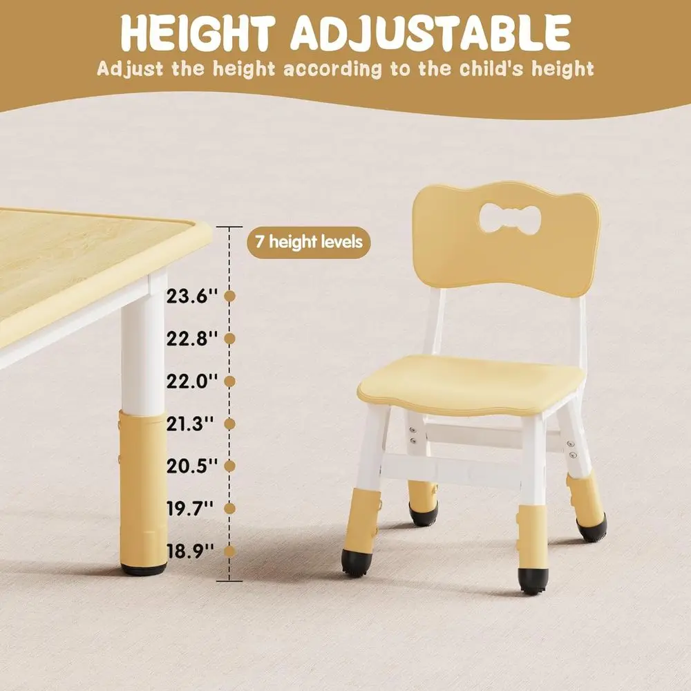 โต๊ะเด็กปรับความสูงได้และเก้าอี้ 2 ตัว ดีไซน์ลายกราฟฟิตี โต๊ะกิจกรรมหลากหลายสำหรับเด็กอายุ 2-8 ปี เหมาะสำหรับใช้ในบ้าน ห้องเรียน สถานรับเลี้ยงเด็ก