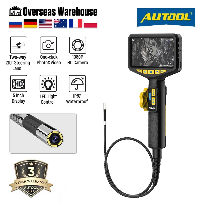 AUTOOL SVB305 Articulate Car Industrial Endoscope  Automotive Inspection Camera USB Video Borescope for Mobile Phones 1080P HD