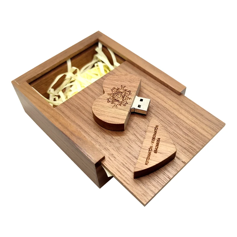 

Free Custom Laser Engraving LOGO Walnut Heart Model USB2.0 Flash Drive 128GB 64GB 32GB 16GB 8GB 4GB and Wooden Gift Box