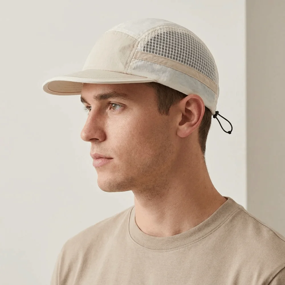 

Color-Blocked Quick-drying Baseball Cap Retro 5-panel Soft Brim Breathable Peaked Cap Hip Hop Lightweight Mesh Running Caps