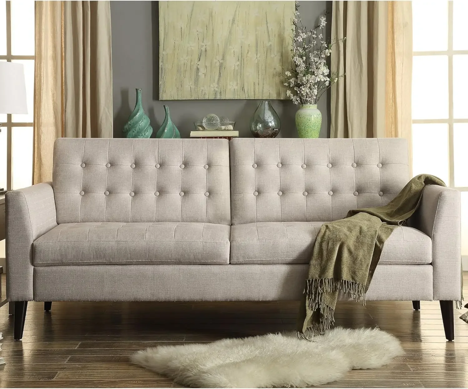 Box Sofa para Sala Love Seats Furniture Sofa in a Box Small Area Couches Sofá Couches for Living Room, Beige