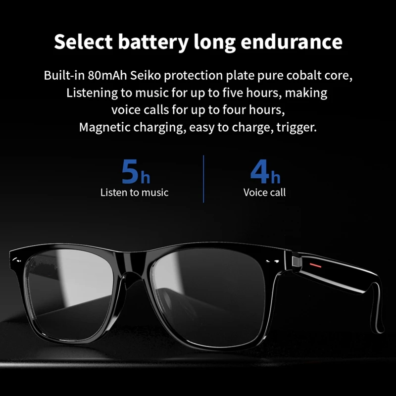Drahtlose Bluetooth 5,0 Brille mit Kopfhörern Freis prec heinrich tung Musik Foto Smart Brille 1Set