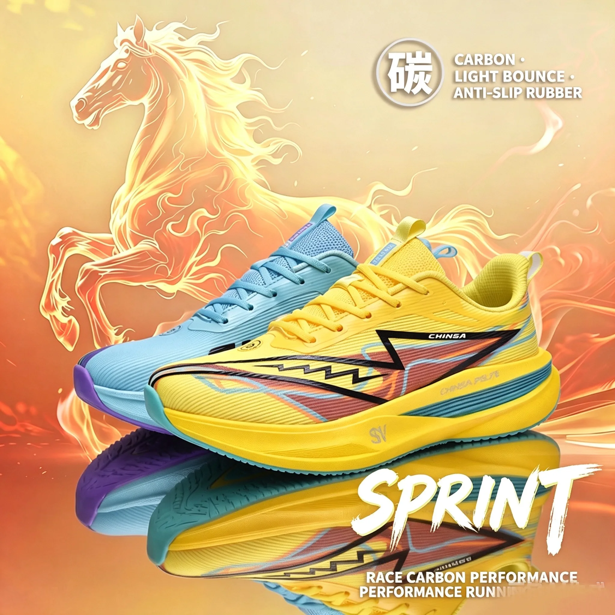High‑Rebound Carbon Plate Racing Running Shoes, Light Elastic Cushion Midsole, Skid‑Resistant Rubber Outsole, Breathable Knit At