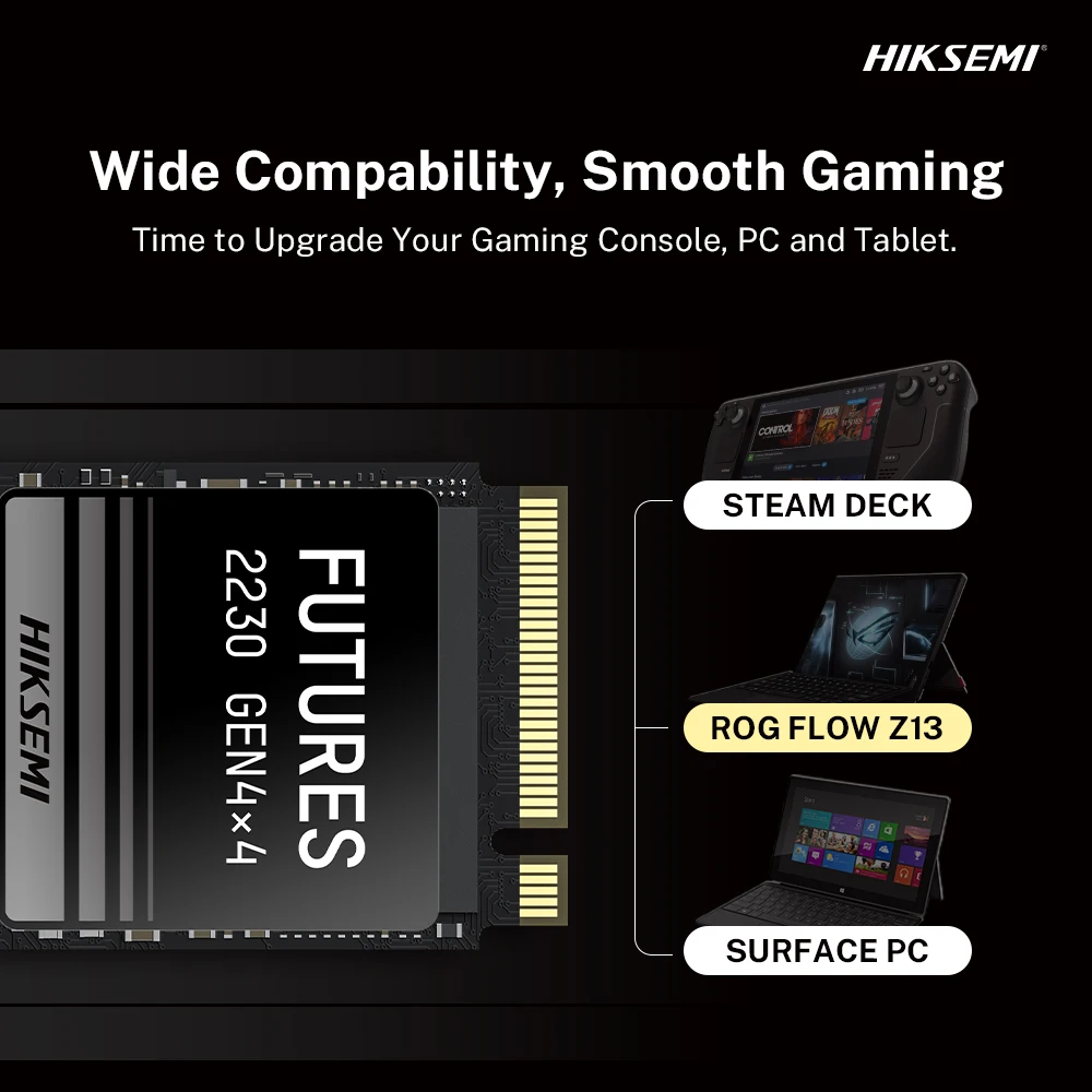 HIKSEMI FUTURES 7400 메가바이트/초 SSD 2230 NVMe 1TB 2TB M.2 PCIe 4.0 2230 1024GB 2048GB 노트북 스팀 데크용 내장 솔리드 스테이트 드라이브