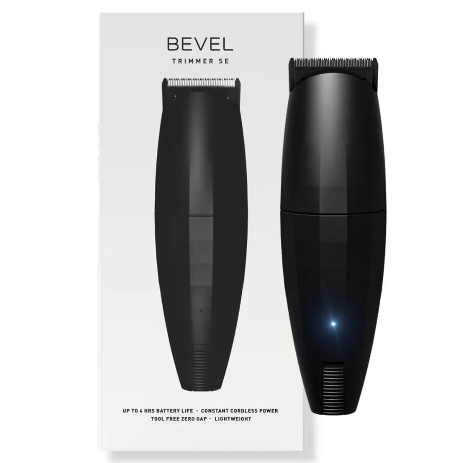 

Bevel Beard Travel Trimmer SE for Men - Lightweight Cordless Mustache Trimmer 4 Hour Rechargeable Battery Life Tool Free Adjust
