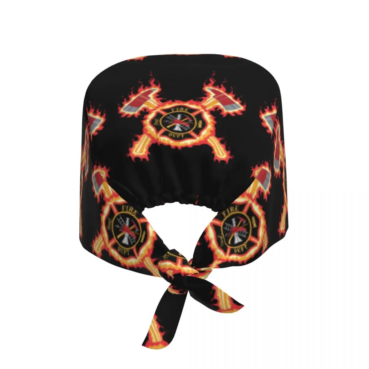 Firefighter Cross With Axes And Flames Cleaning Working Cap Comfortable Men Scrub Cap Surgicals Hat Nurse Scrubs Hat For Dentist