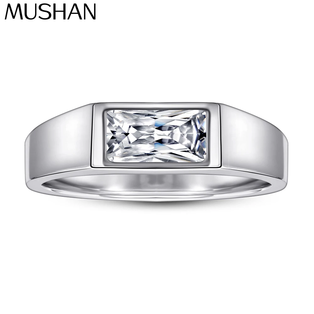

MuShan Jewelry 925 Sterling Silver Ring Wedding Band High Carbon Diamond Minimalist Style Gift Her Women Rings Fine Jewelry