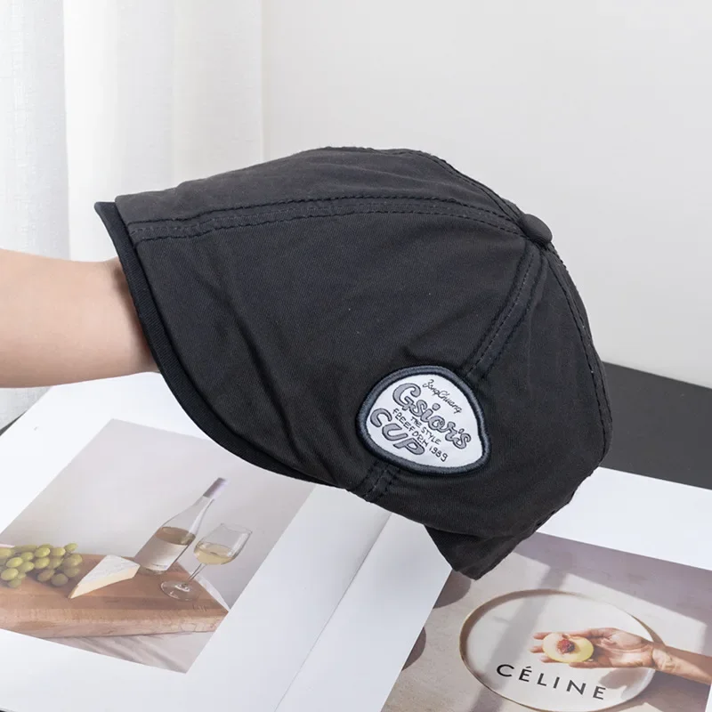 

Oversized Vintage Newsboy Cap for Big Head Adjustable Baker Boy Hat with Letter Embroidery Solid Color Daily Unisex