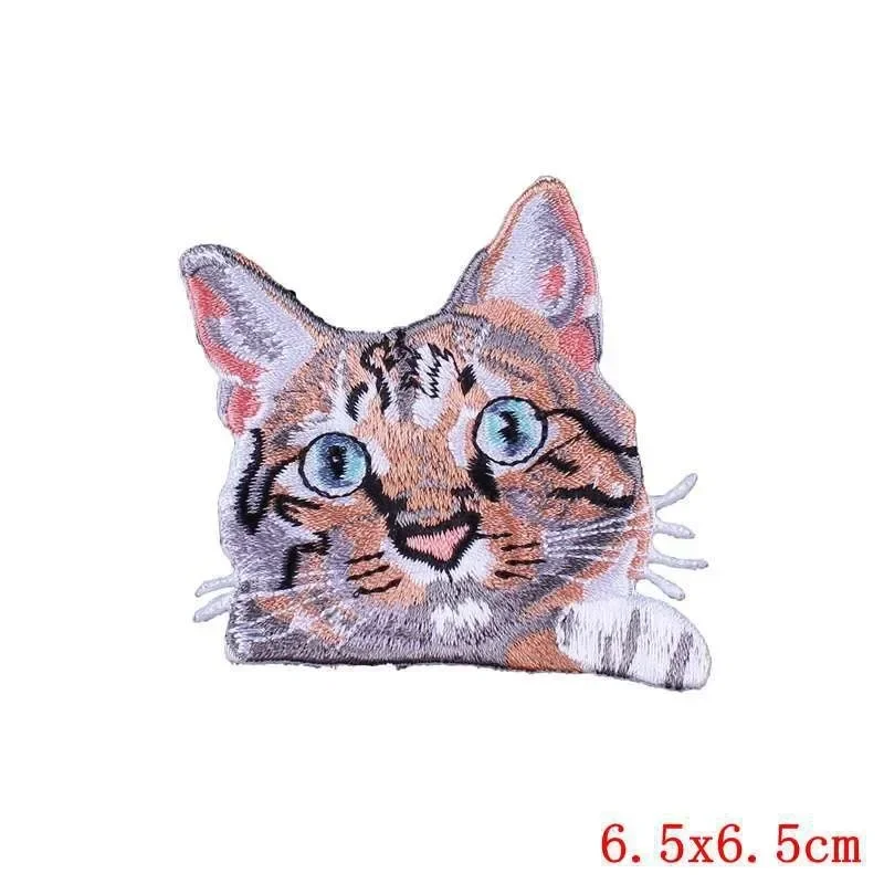 Embroidery Patches Lovely Cats Kitten DIY Iron on Patches Fusible Clothes Badges Jackets Jeans Pocket Personalized Accessories