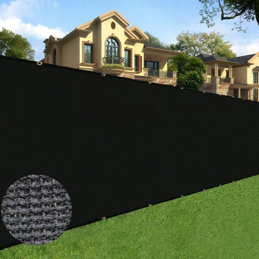 

6 feet x 50 feet Privacy Screen Fence Heavy Duty Fencing Mesh Shade Net Cover for Wall Garden Yard Backyard Black, 6 ft X 50 ft