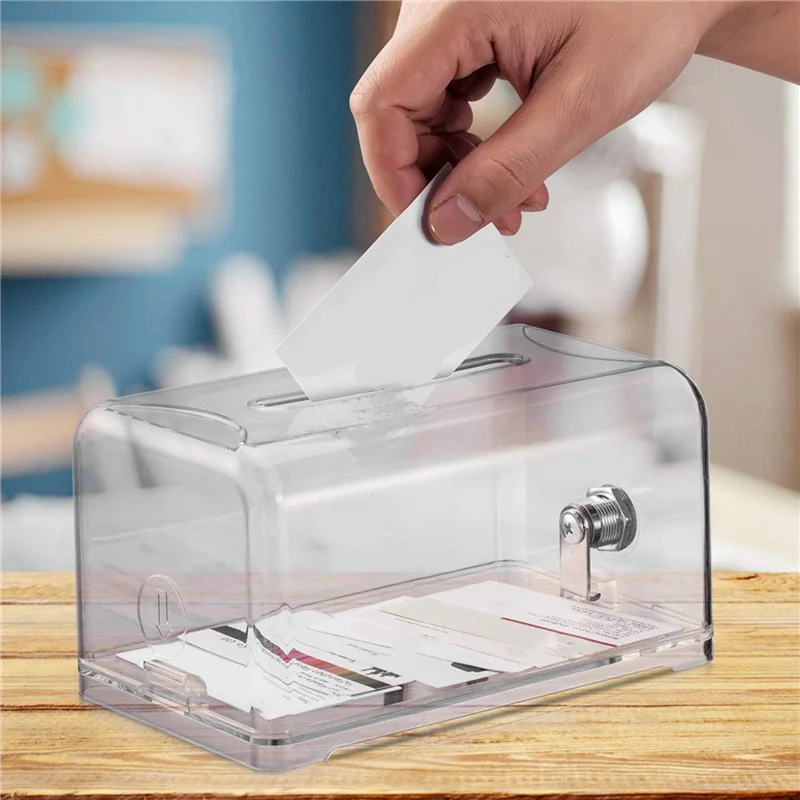 A92Z 2X Donation Suggestion Box With Lock, Ballot Box,Suggestion Box For Fundraising, Donation, Tip Jars, Raffle Box