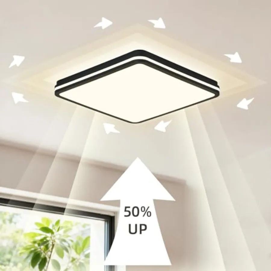 6PK 12 Inch LED Flush Mount Ceiling Light with Side Light, 40W, 2520LM, 3000K/4000K/6000K CCT Selectable, Square LED Ceiling Li
