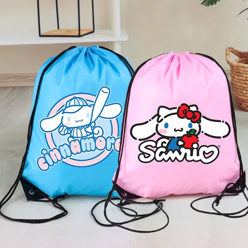 

Cinnamon Bundle Pocket Cinnamoroll Cartoon Anime Figures Drawstring Bags Sanrio Large Capacity Sport Backpack Shoes Bag Gift Bag