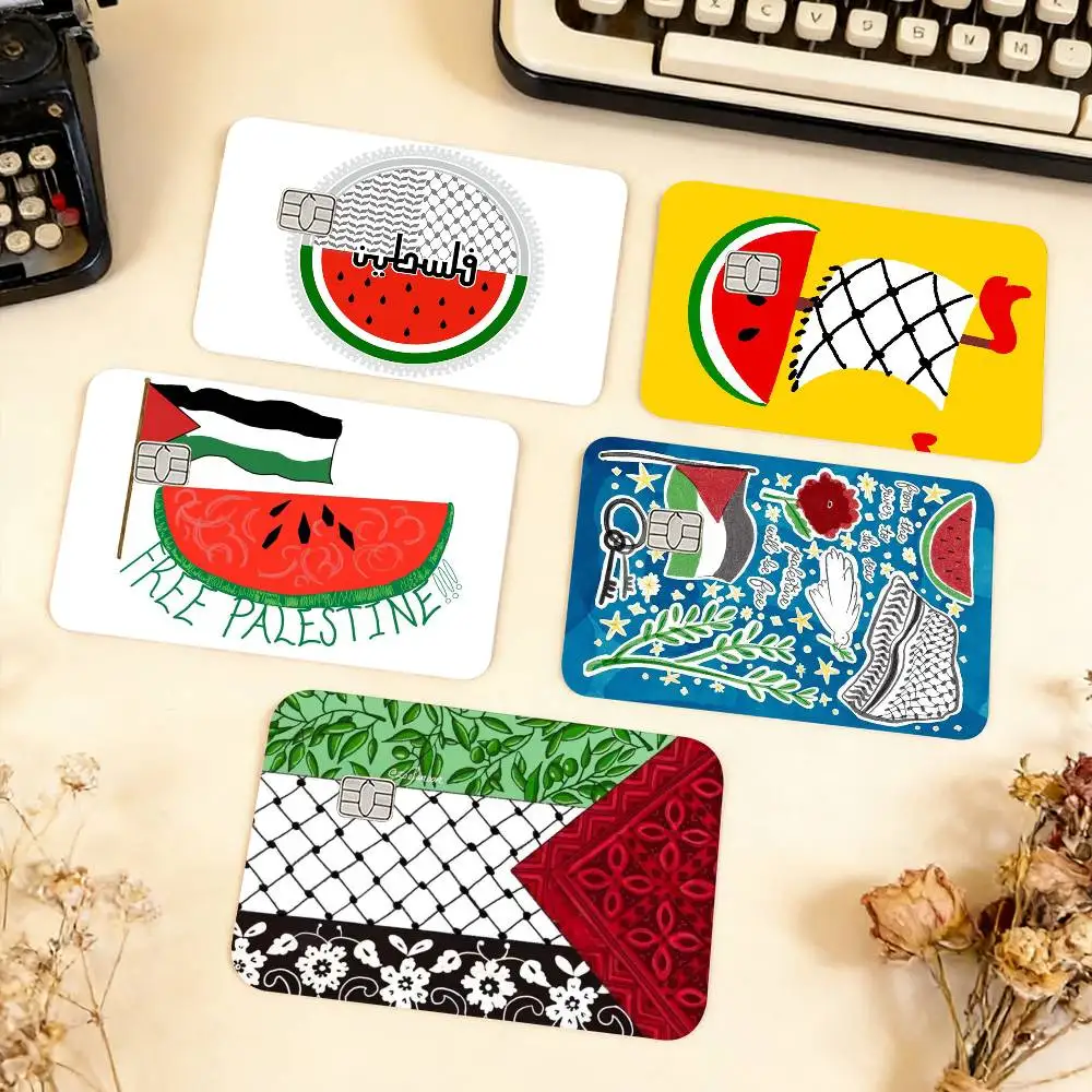 

Watermelon P-PalestineS-F-Flagjpg Waterproof Film Skin Cover Credit Card Stickers Debit Front Bank Bus Pass