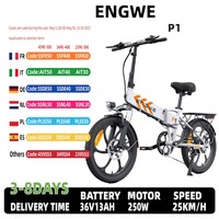 ENGWE P1 Electric Bike 250W Brushless Motor 36V13AH Lithium Battery Folding Mini Electric Bicycle 20-In Tire Aldult City E-bike