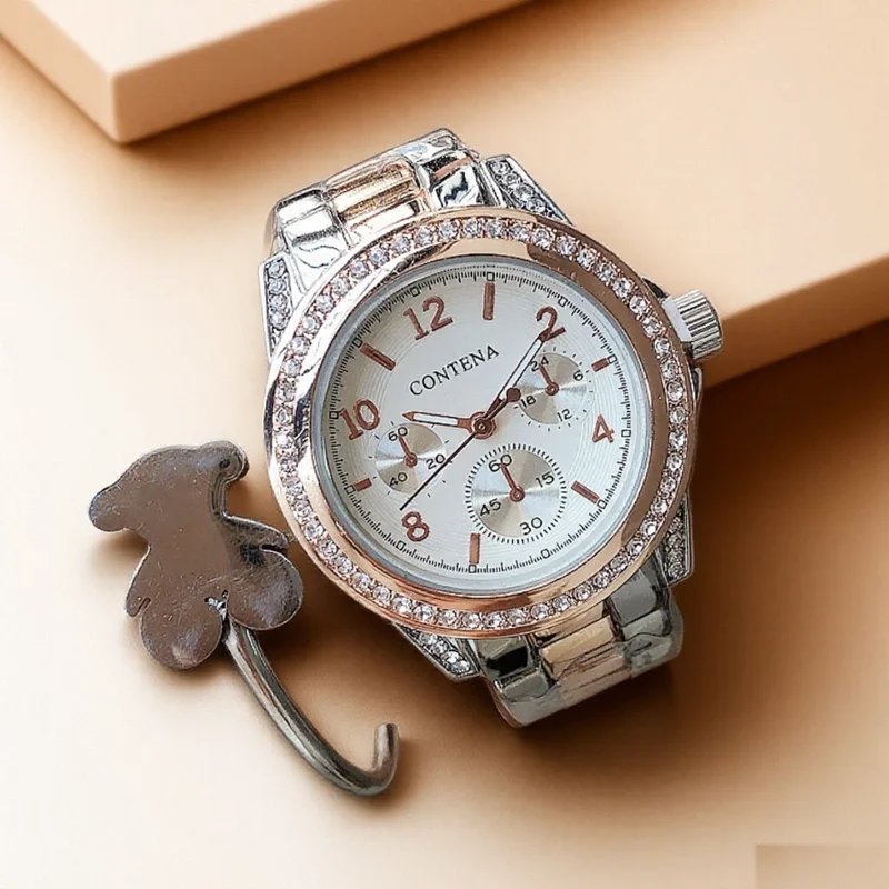 Роскошные женские часы из нержавеющей стали, модные женские наручные часы-браслет с календарем, элегантные женские кварцевые часы, подарок