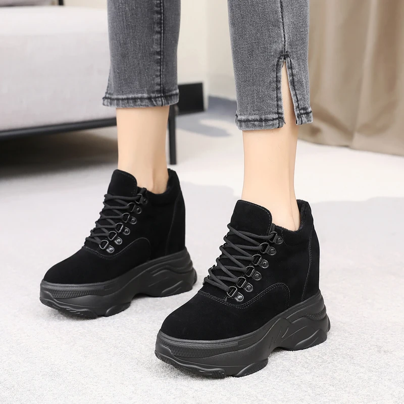 

Women Shoes Autumn Casual Female Sneakers Increas Height Modis Round Toe Clogs Platform All-Match Fall Winter New 2022 Creepers