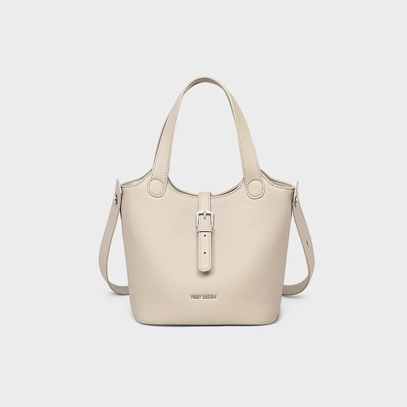 Korean Version Simple Women Tote Bag New Shopping Crossbody Bag Genuine Leather Women Handbag Bucket Bag Versatile Shoulder Bag