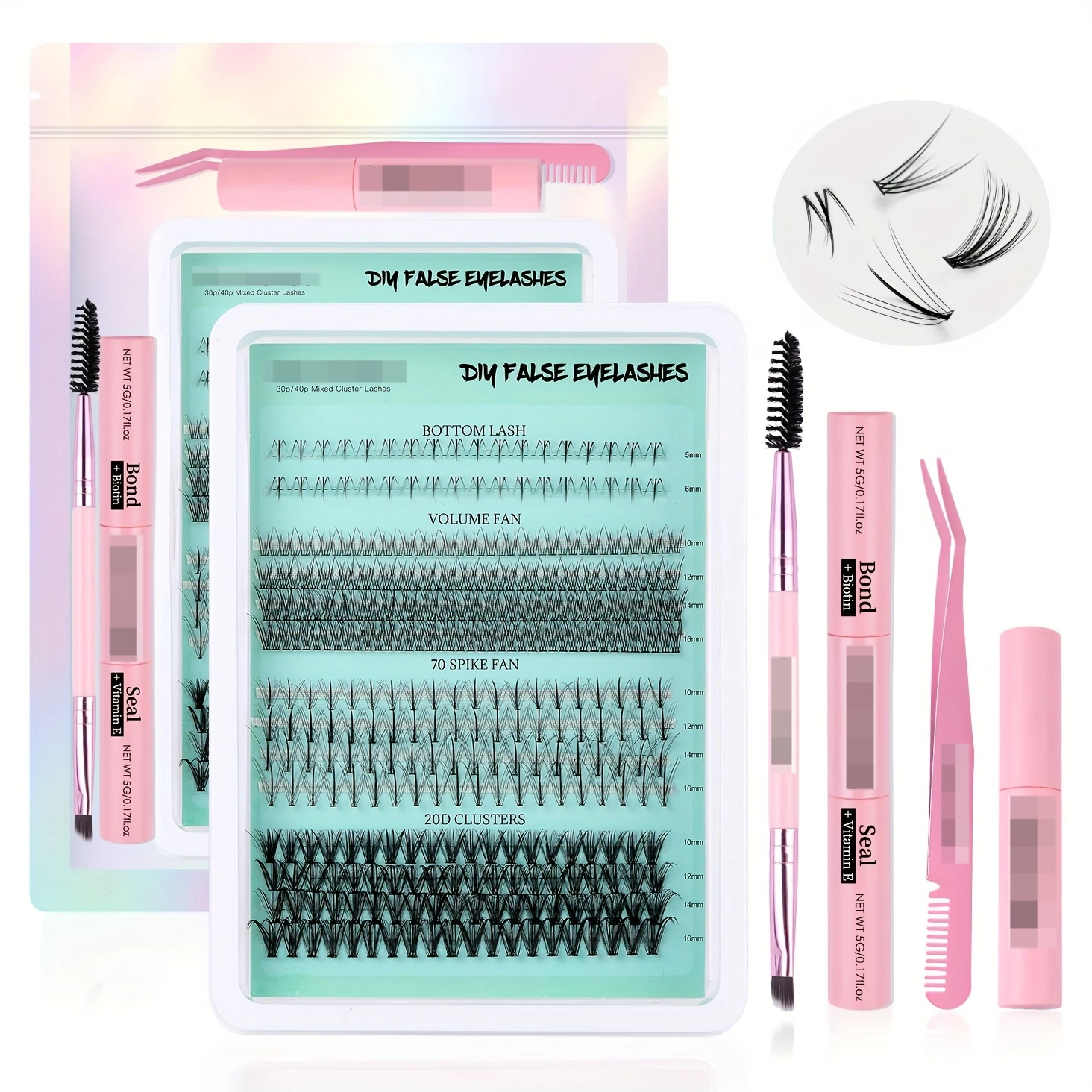 

clusters of high-capacity oblique false eyelashes densely simulate 5-16mm eyelashes.